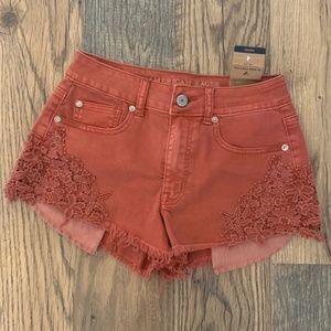 American Eagle Hi-Rise Festival Shorts, Ravish Rust, Size 4